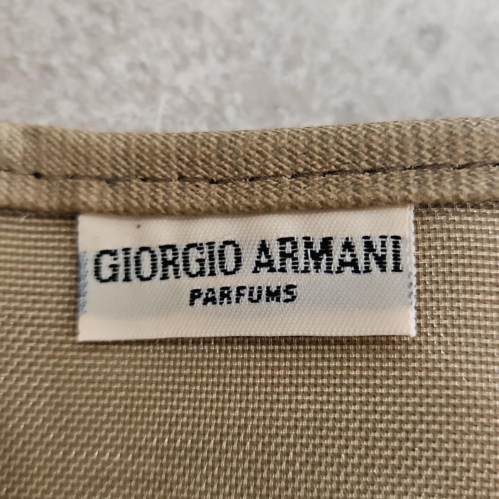 Vintage 90's Giorgio Armani Beige Canvas Travel Toiletry Bag Never Used